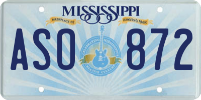 MS license plate ASO872