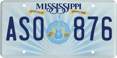 MS license plate ASO876