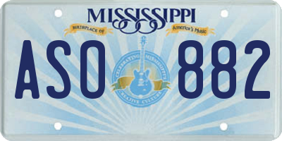 MS license plate ASO882