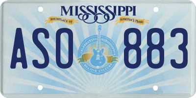 MS license plate ASO883