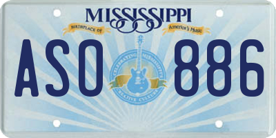 MS license plate ASO886