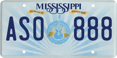 MS license plate ASO888