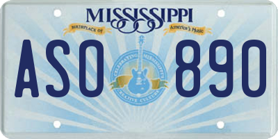 MS license plate ASO890