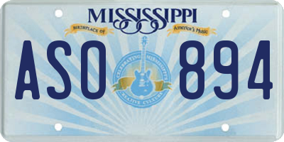 MS license plate ASO894