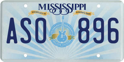 MS license plate ASO896