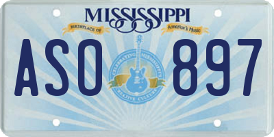 MS license plate ASO897
