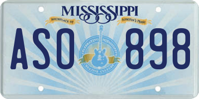 MS license plate ASO898