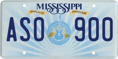 MS license plate ASO900
