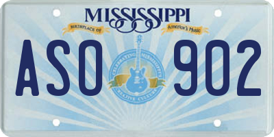 MS license plate ASO902