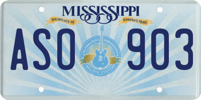 MS license plate ASO903