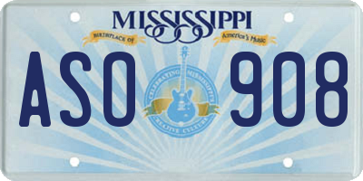 MS license plate ASO908