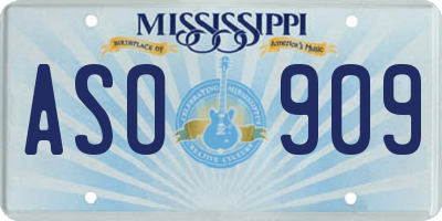 MS license plate ASO909