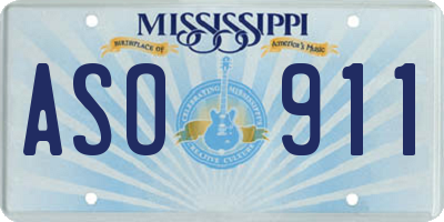 MS license plate ASO911