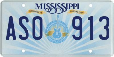 MS license plate ASO913