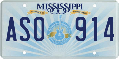 MS license plate ASO914