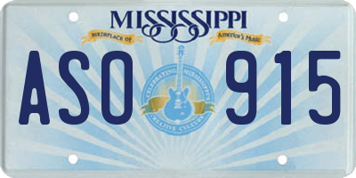 MS license plate ASO915