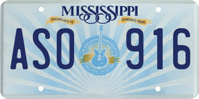 MS license plate ASO916