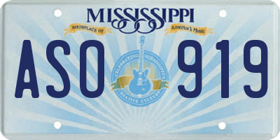 MS license plate ASO919