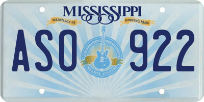 MS license plate ASO922