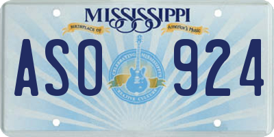 MS license plate ASO924