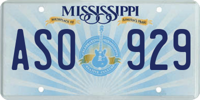 MS license plate ASO929