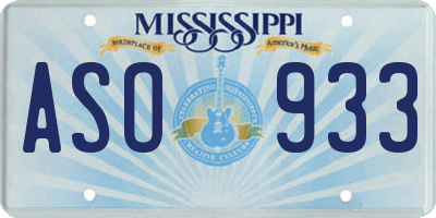 MS license plate ASO933