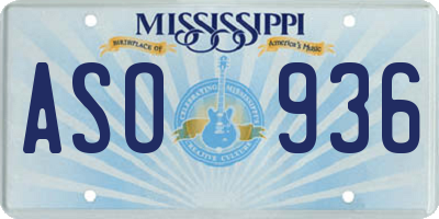 MS license plate ASO936