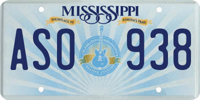 MS license plate ASO938