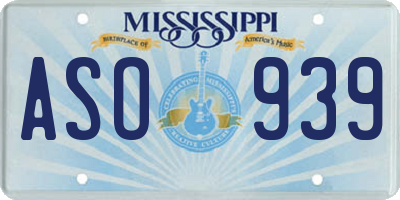 MS license plate ASO939