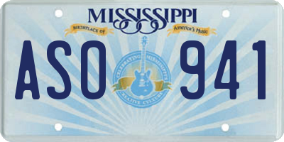 MS license plate ASO941