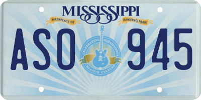 MS license plate ASO945