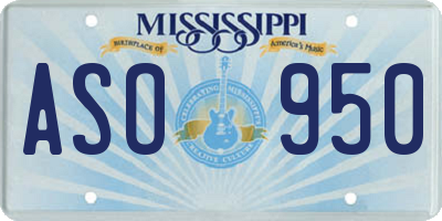 MS license plate ASO950