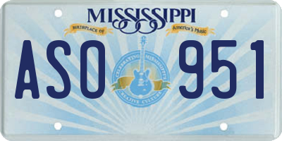 MS license plate ASO951
