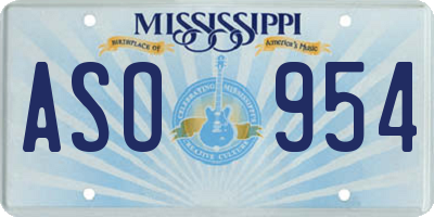 MS license plate ASO954