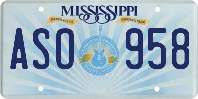 MS license plate ASO958