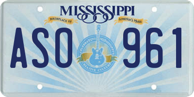 MS license plate ASO961