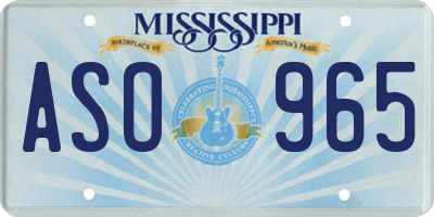 MS license plate ASO965