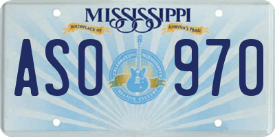 MS license plate ASO970