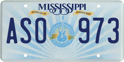 MS license plate ASO973
