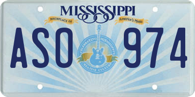 MS license plate ASO974