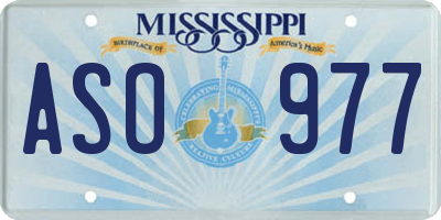 MS license plate ASO977