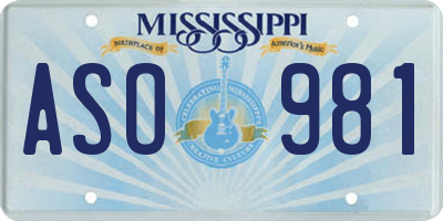 MS license plate ASO981