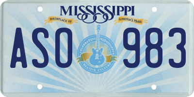 MS license plate ASO983
