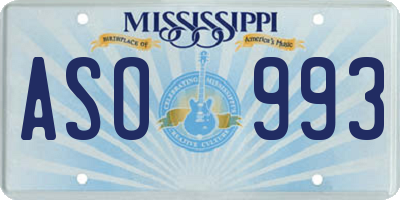 MS license plate ASO993