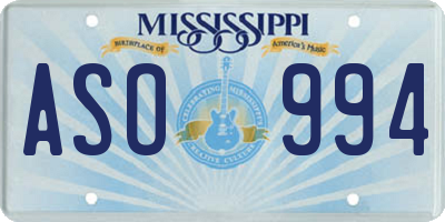 MS license plate ASO994