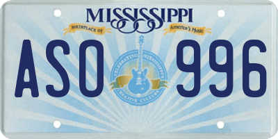 MS license plate ASO996