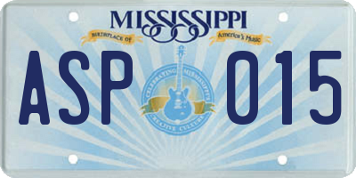 MS license plate ASP015