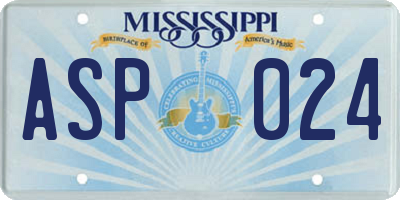 MS license plate ASP024