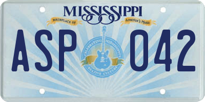 MS license plate ASP042