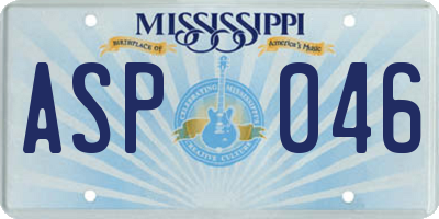 MS license plate ASP046